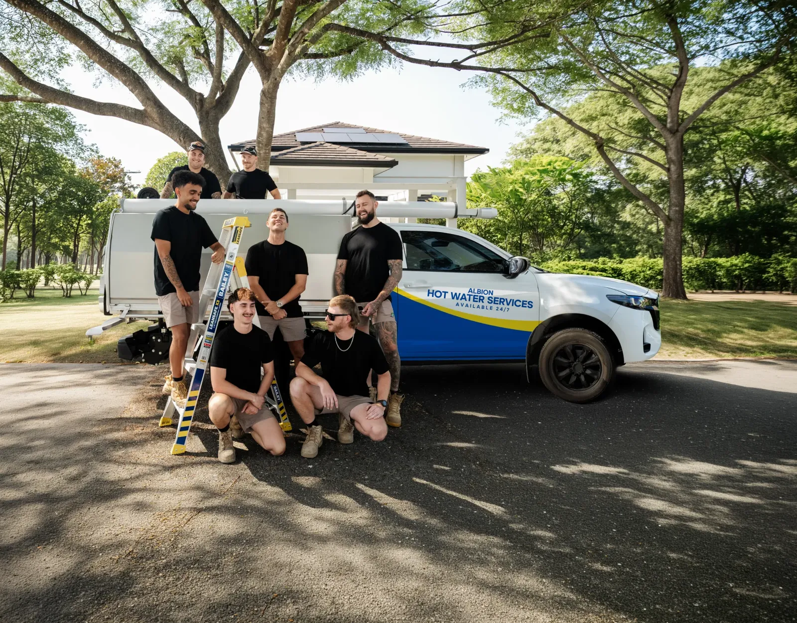 Albion Hot Water Services team and ute